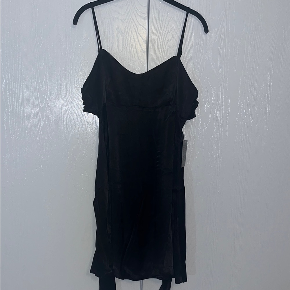 Socialite Black Tie Back Slip Dress